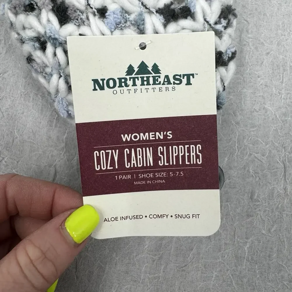 Northeast Outfitters Cozy Cabin Women's Chunky Space Dye Slippers S/M Blue